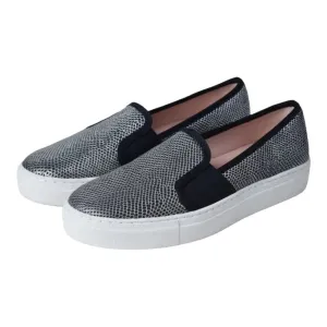 45925 - Navy Croc Leather Slip On for Teen/Women by Pretty Ballerinas