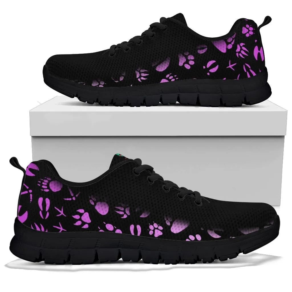 Animal Footprints Pink Gradient -  Women's Sneakers