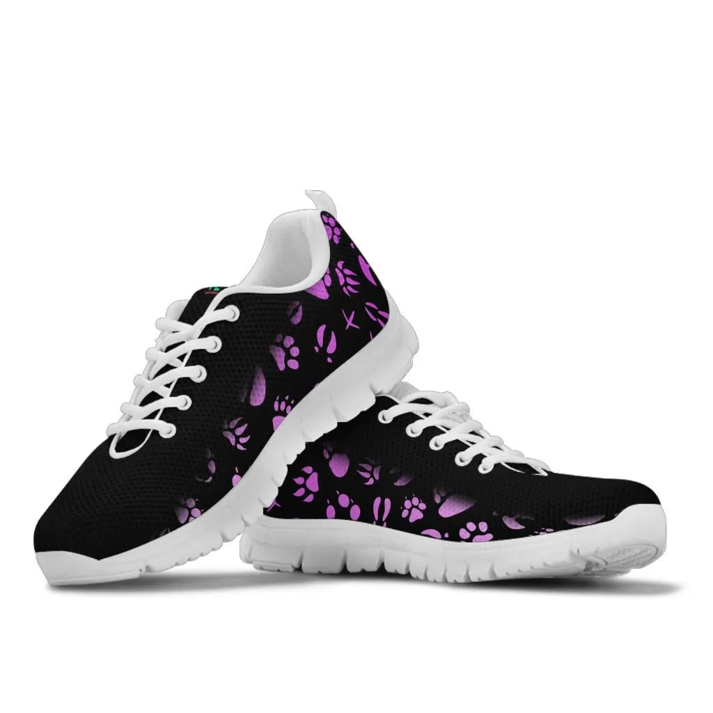 Animal Footprints Pink Gradient -  Women's Sneakers