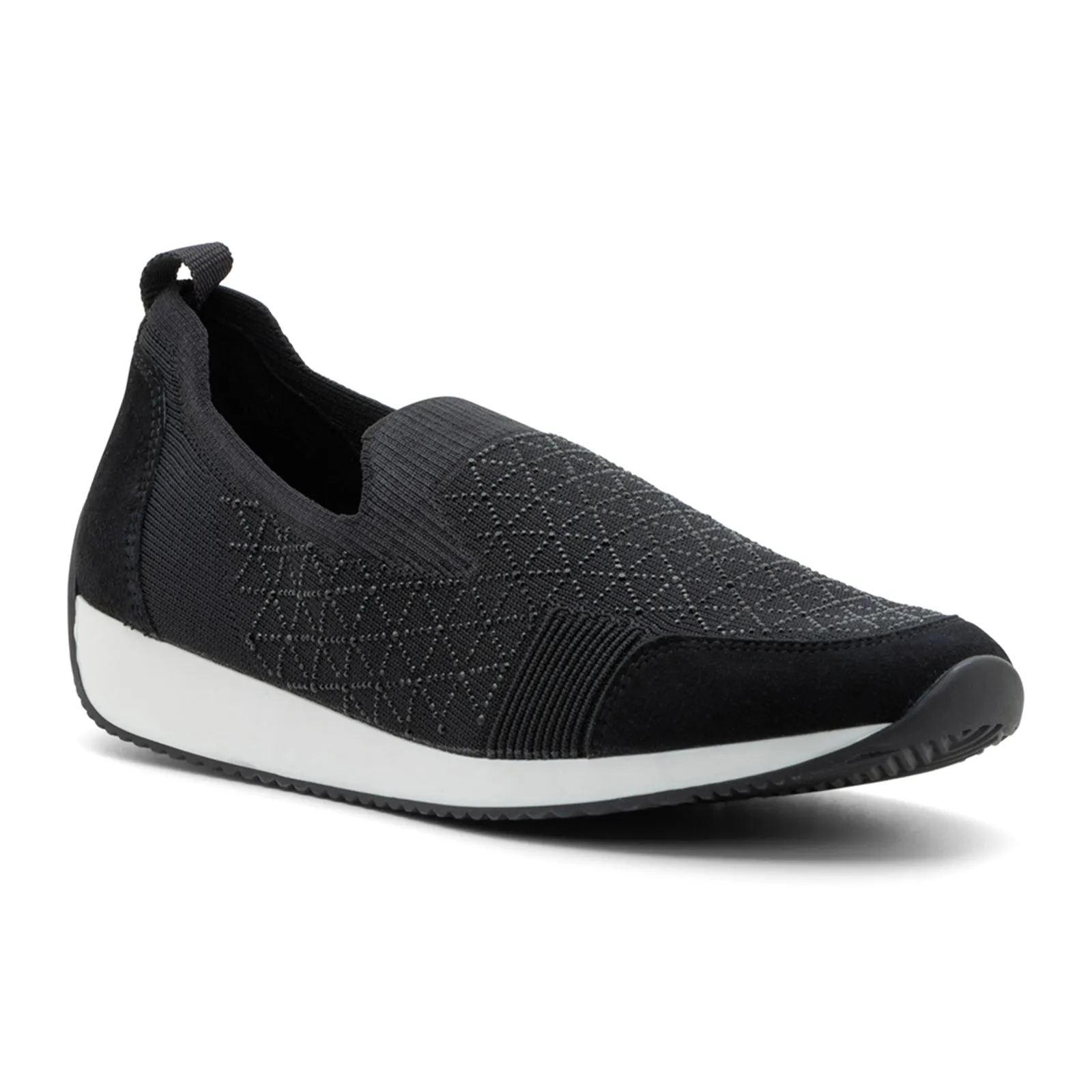 Ara Layton 3 Slip On (Women) - Black Wovenstretch Suede