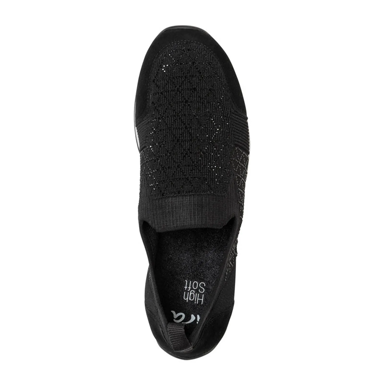 Ara Layton 3 Slip On (Women) - Black Wovenstretch Suede