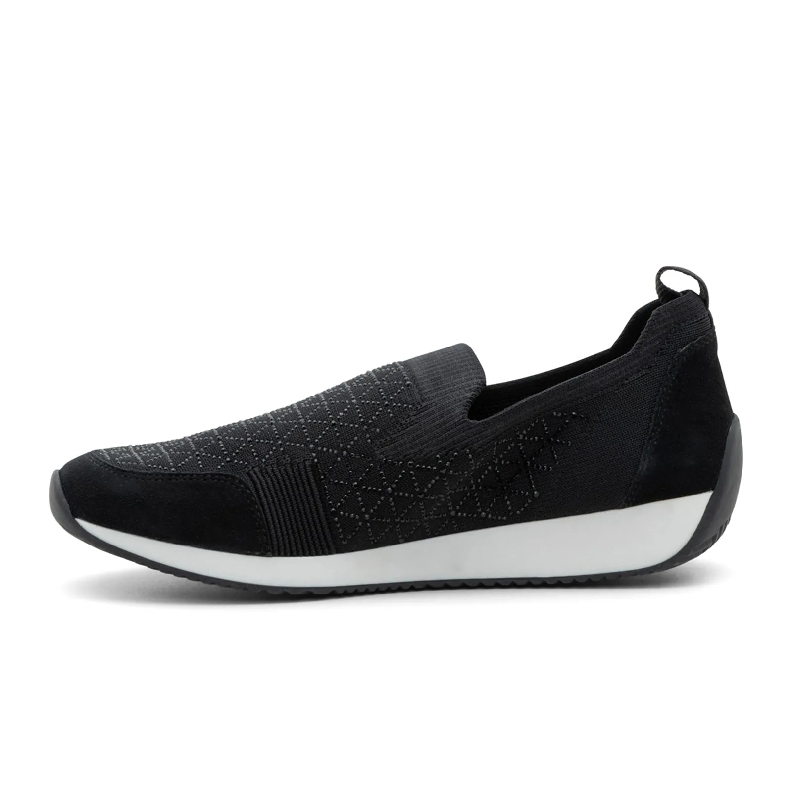 Ara Layton 3 Slip On (Women) - Black Wovenstretch Suede