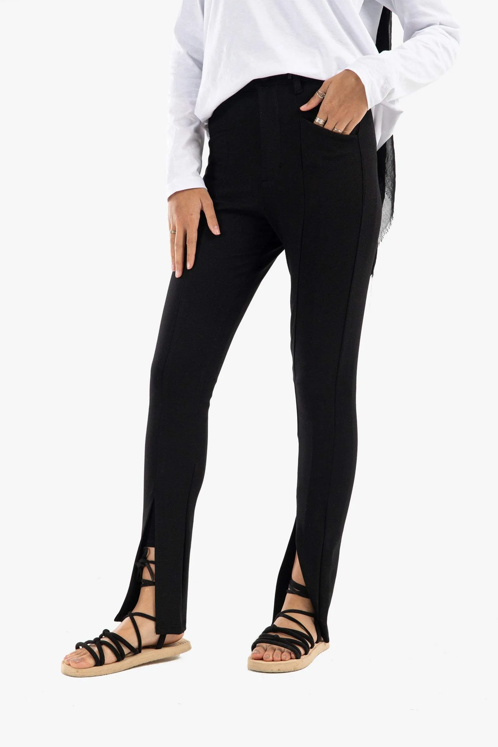 Black Jersey Skinny Pants