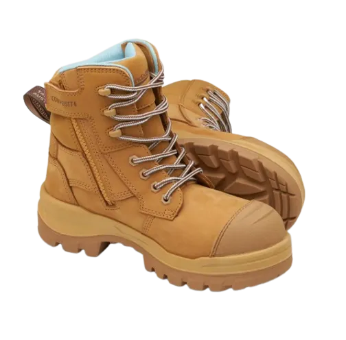 BLUNDSTONE 8860 Womens RotoFlex Zip Safety Boot - Wheat