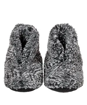 Bootie Slipper - Cozy Cable in Ash Faux Fur ( One Large Left!)