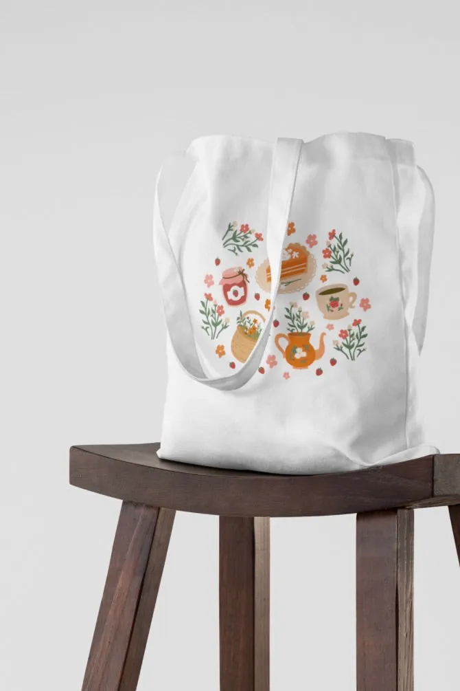 Breakfast Nature Quote Zipper Tote Bag