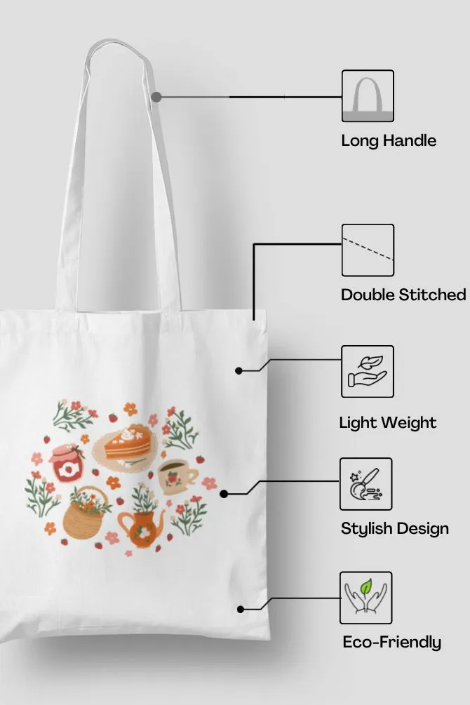 Breakfast Nature Quote Zipper Tote Bag