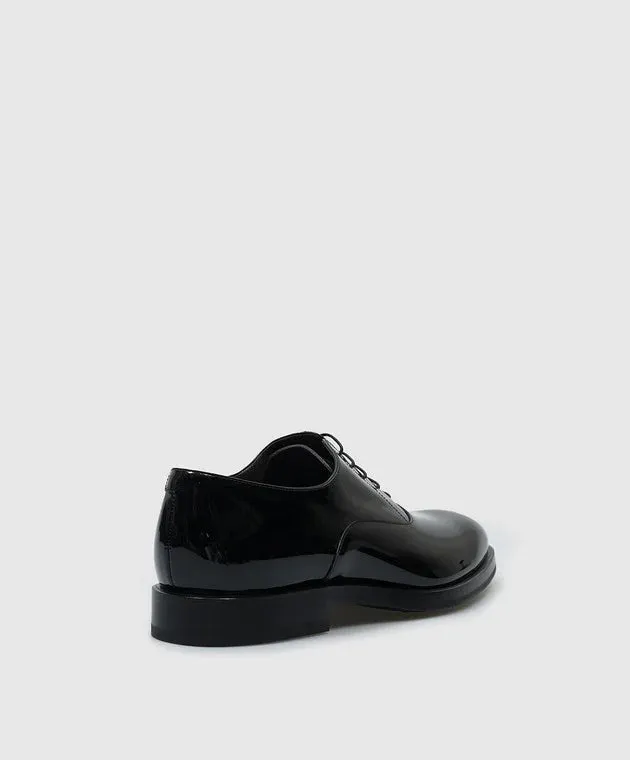 Brunello Cucinelli Mens Patent Oxfords in Black