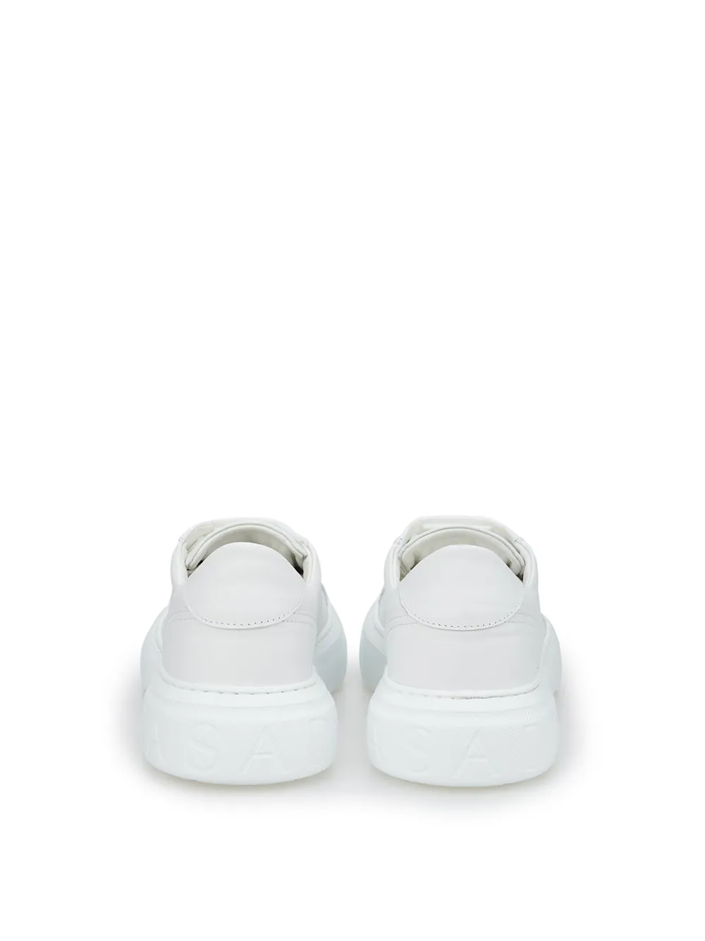 Casadei Elevated White Nappa Leather Off-Road Sneakers