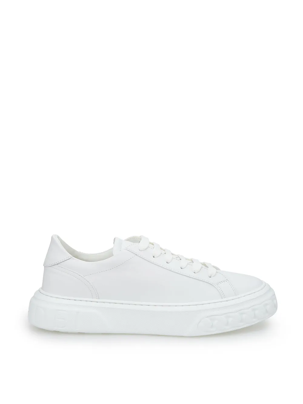 Casadei Elevated White Nappa Leather Off-Road Sneakers