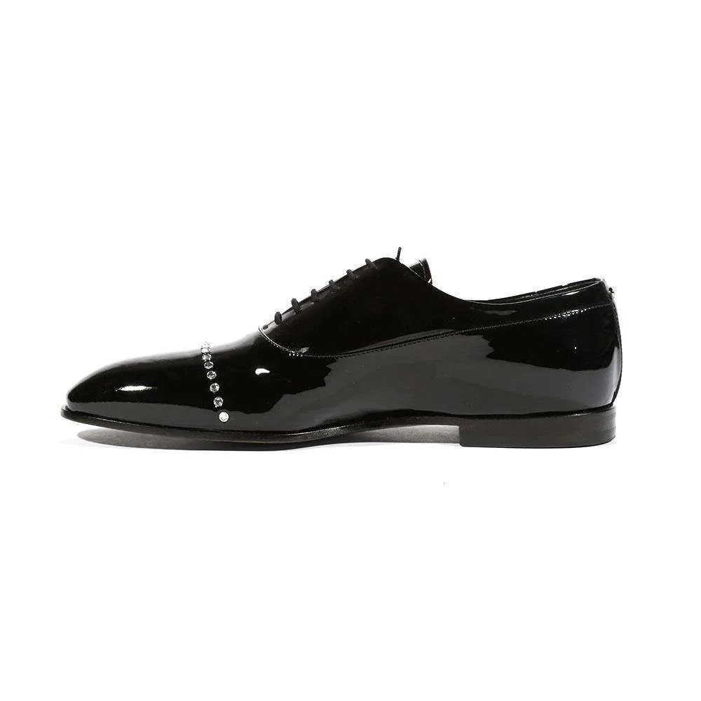 Cesare Paciotti Oxfords Patent Calf Black Formal Tuxedo Designer Shoes (CPM5465)