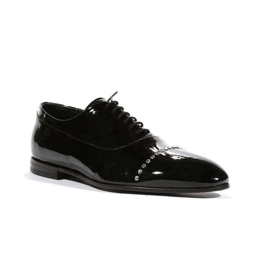 Cesare Paciotti Oxfords Patent Calf Black Formal Tuxedo Designer Shoes (CPM5465)