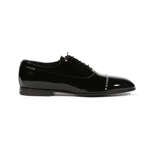 Cesare Paciotti Oxfords Patent Calf Black Formal Tuxedo Designer Shoes (CPM5465)