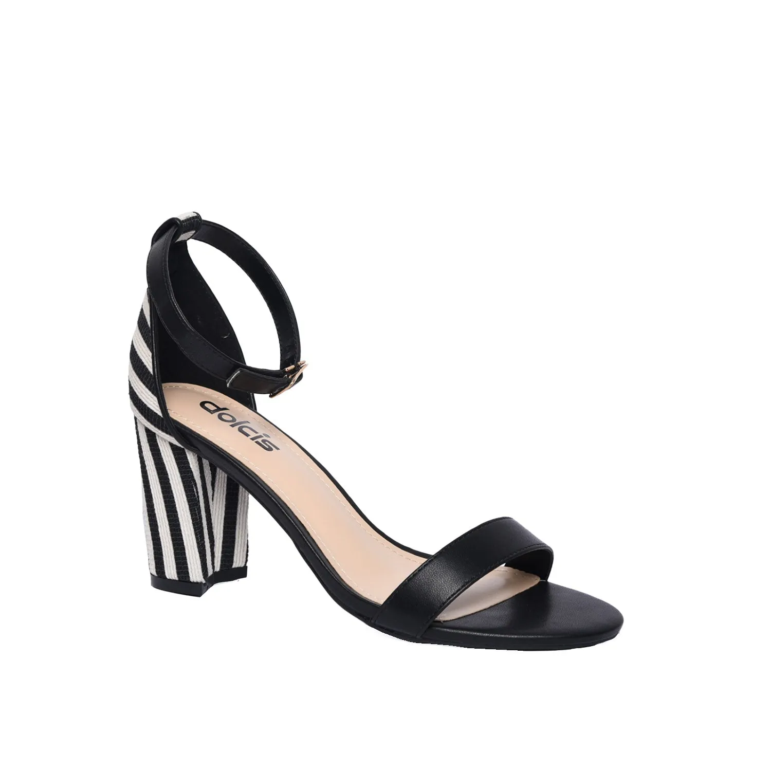 Chic Black and White Block Heel Sandals | 273D-C