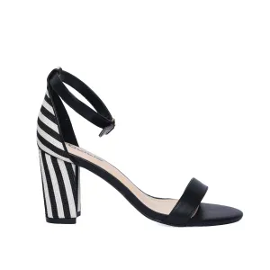 Chic Black and White Block Heel Sandals | 273D-C