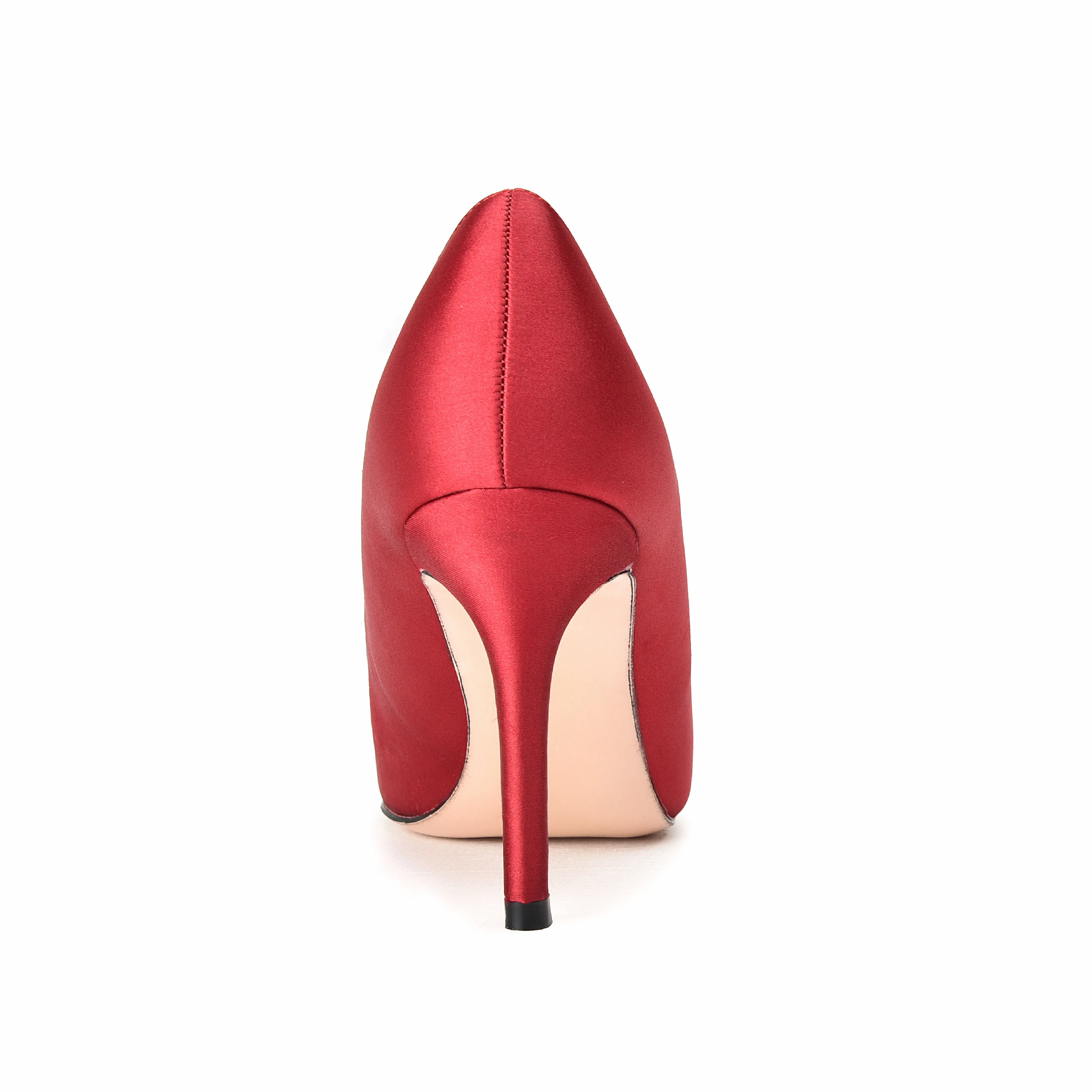 Chic Red Satin Pumps with Brosch Embellishment | 472L-M