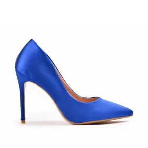 Chic Royal Blue Satin High Heel Pumps | 471M-Q