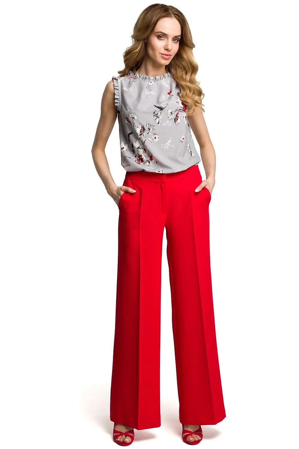 Chic Wide-Leg Trousers for Women with Convenient Side Pockets