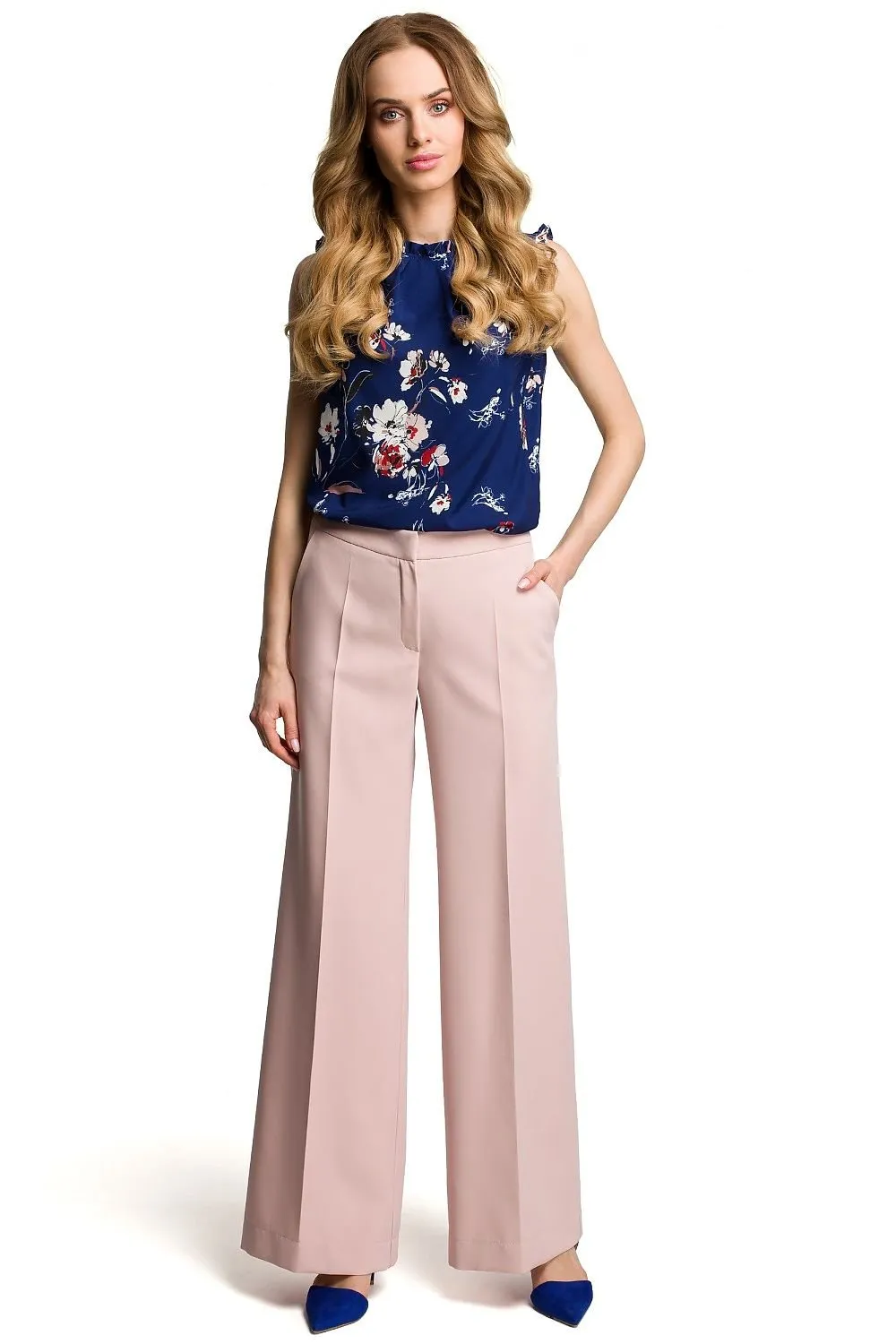 Chic Wide-Leg Trousers for Women with Convenient Side Pockets