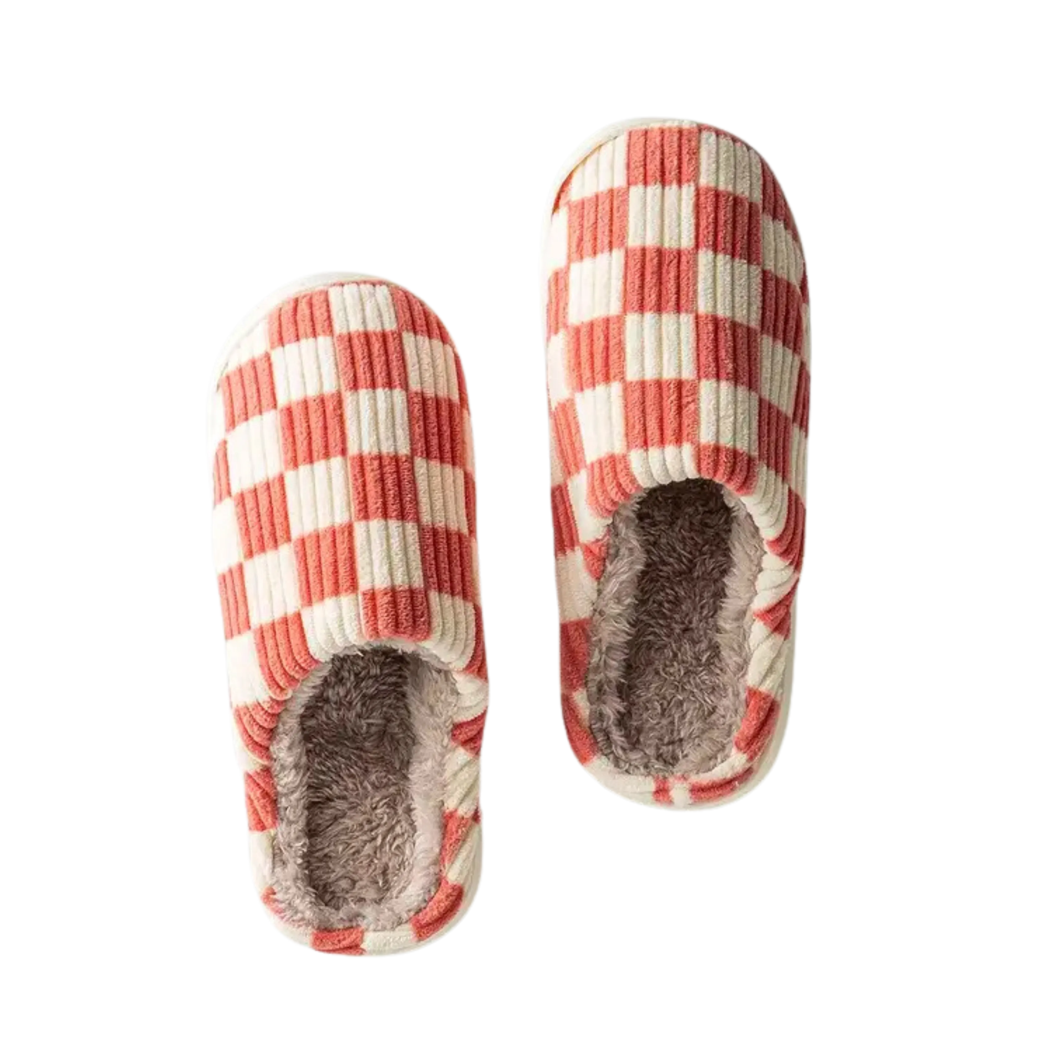 Cozy Checkered Fuzzy Slippers