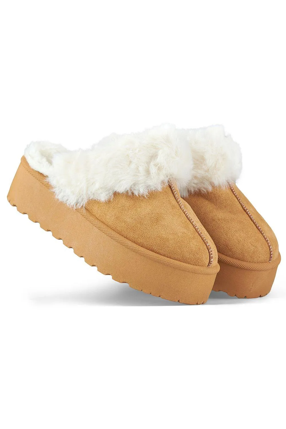 Cozy Furry Platform Mules