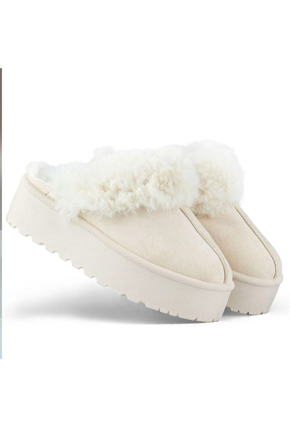 Cozy Furry Platform Mules