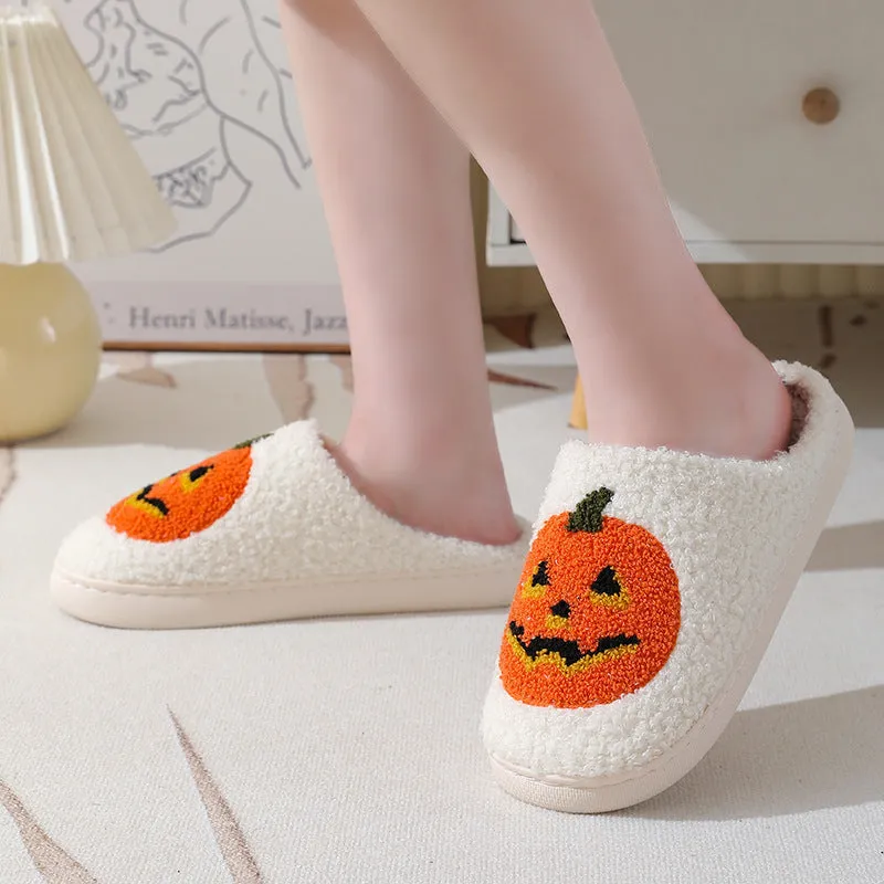 Cozy Pumpkin Cartoon Slippers for Couples