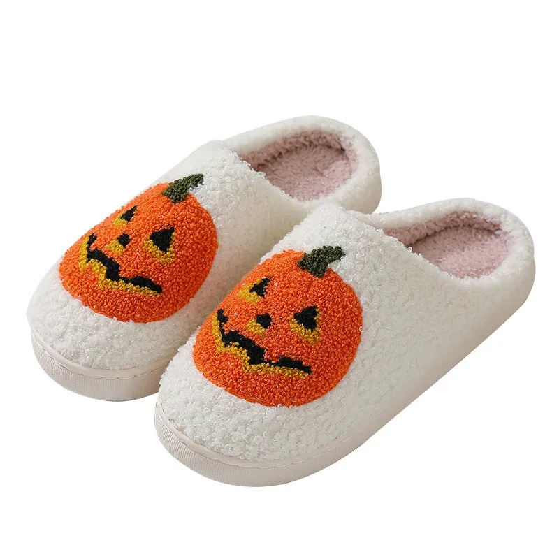 Cozy Pumpkin Cartoon Slippers for Couples