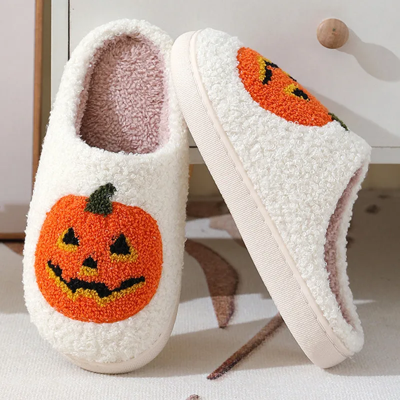 Cozy Pumpkin Cartoon Slippers for Couples