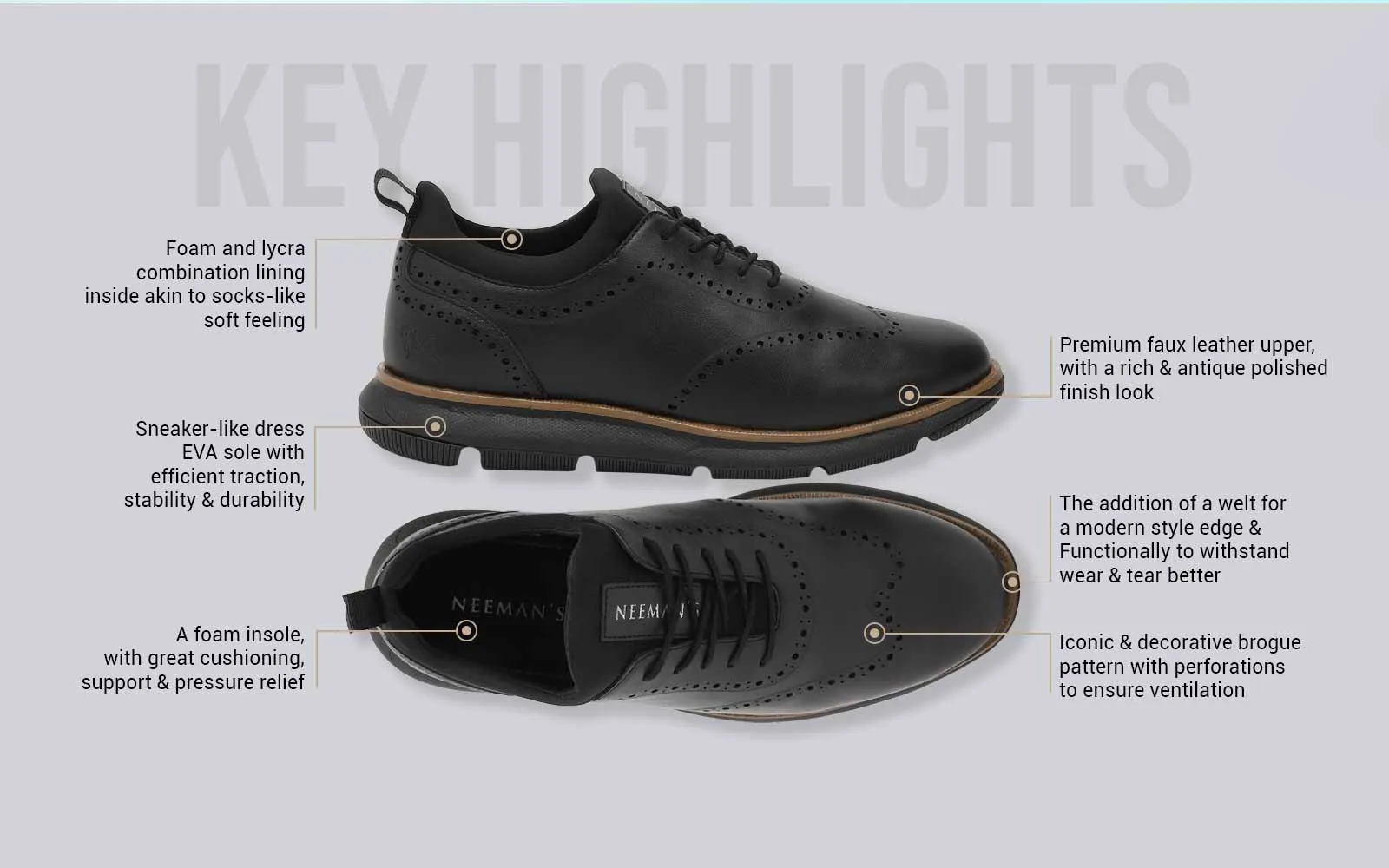 Crossover Brogues : Black