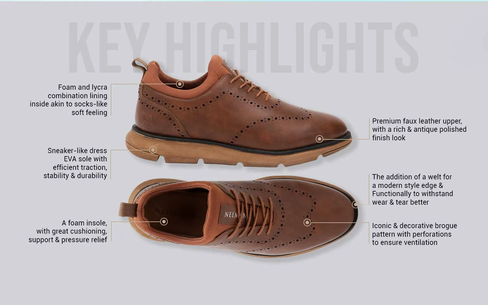 Crossover Brogues : Tan