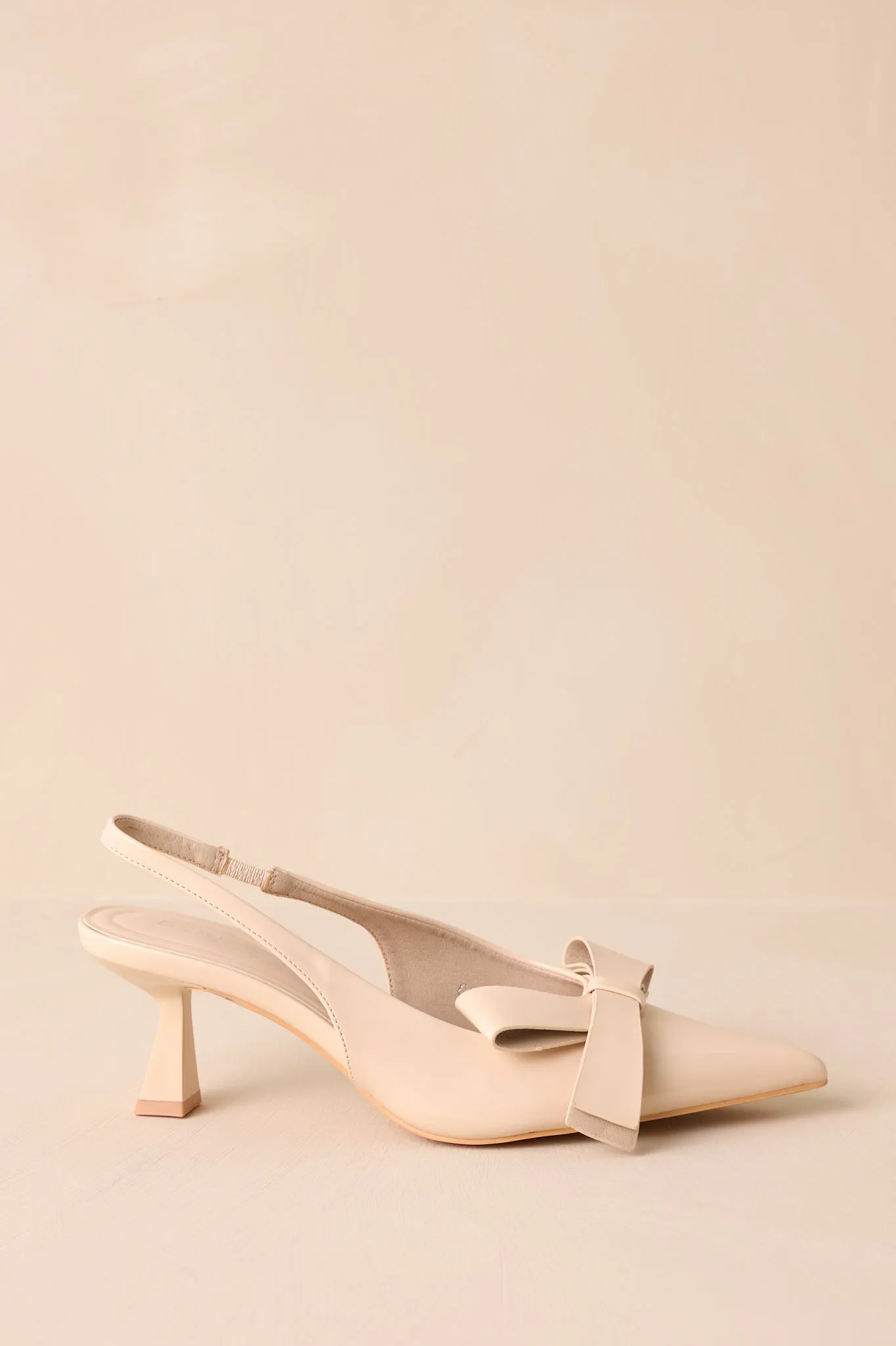 Dreamy Gleam Ivory Slingback Kitten Heels