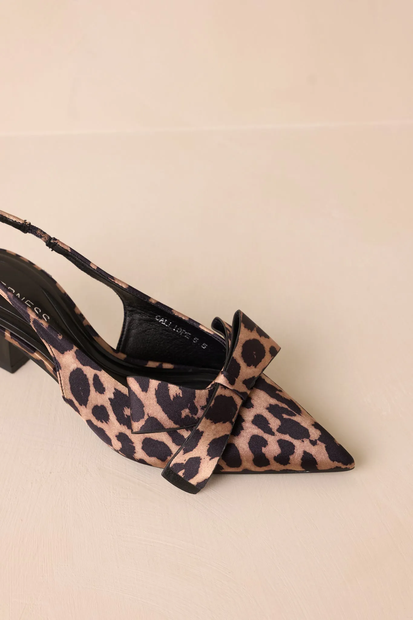 Dreamy Gleam Leopard Print Slingback Kitten Heels