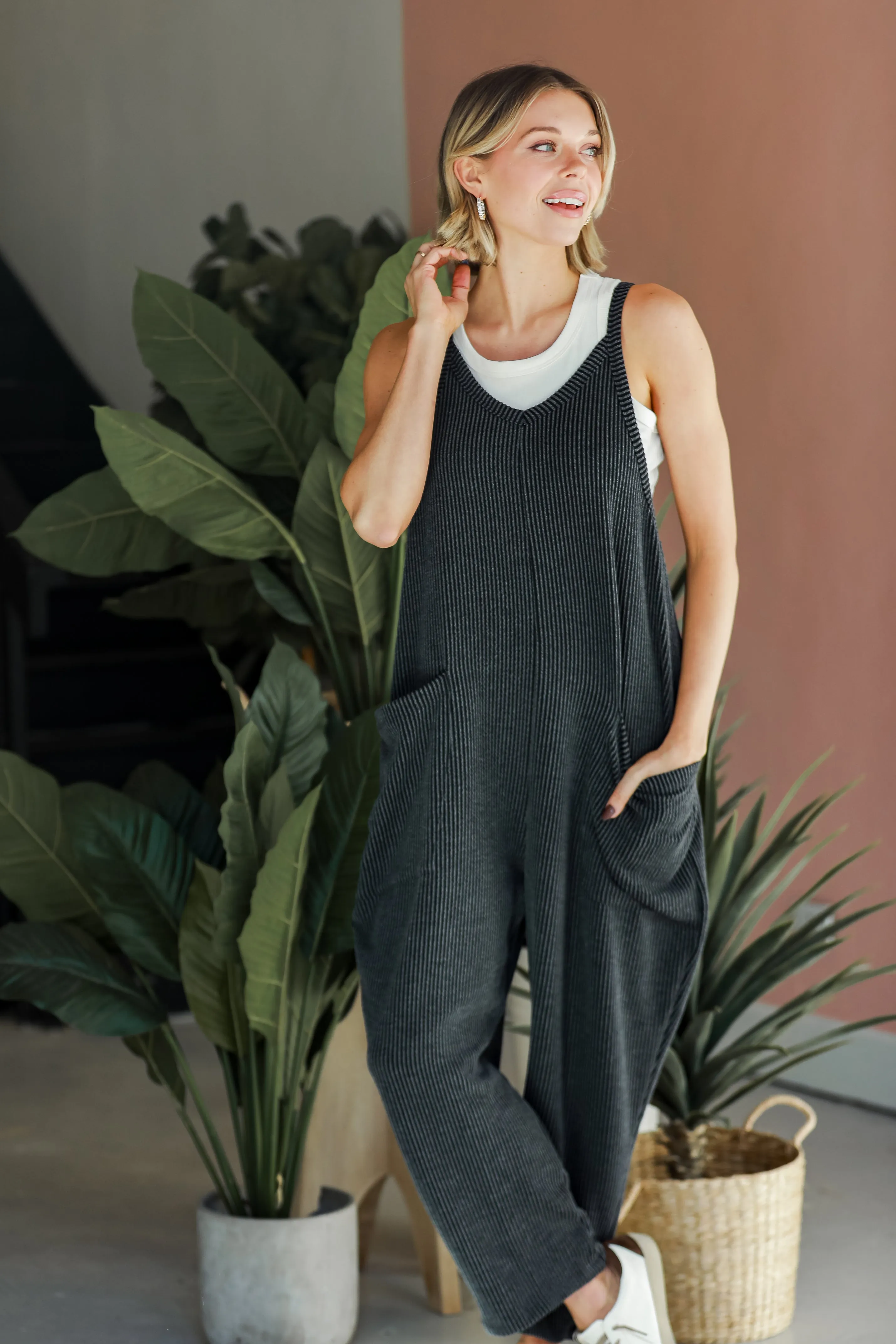 FINAL SALE - Born To Lounge Corded Jumpsuit