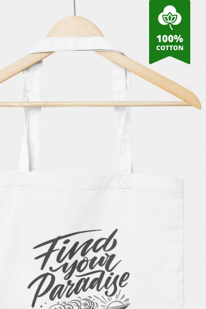 Find Your Paradise Zipper Tote Bag