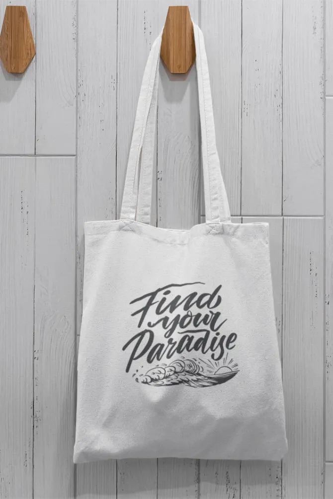 Find Your Paradise Zipper Tote Bag