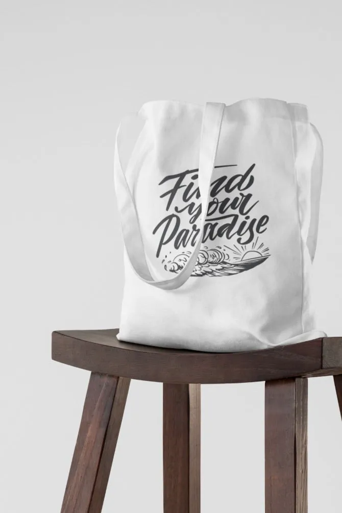 Find Your Paradise Zipper Tote Bag