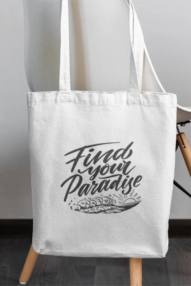 Find Your Paradise Zipper Tote Bag