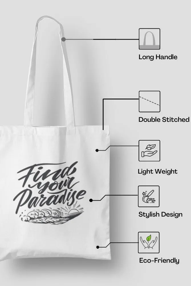 Find Your Paradise Zipper Tote Bag