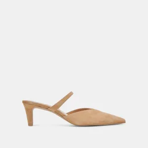 KANIKA MID HEELS TAN SUEDE