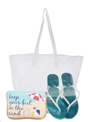 Keep Your Feet in the Sand Foldable Flats Pouch Set