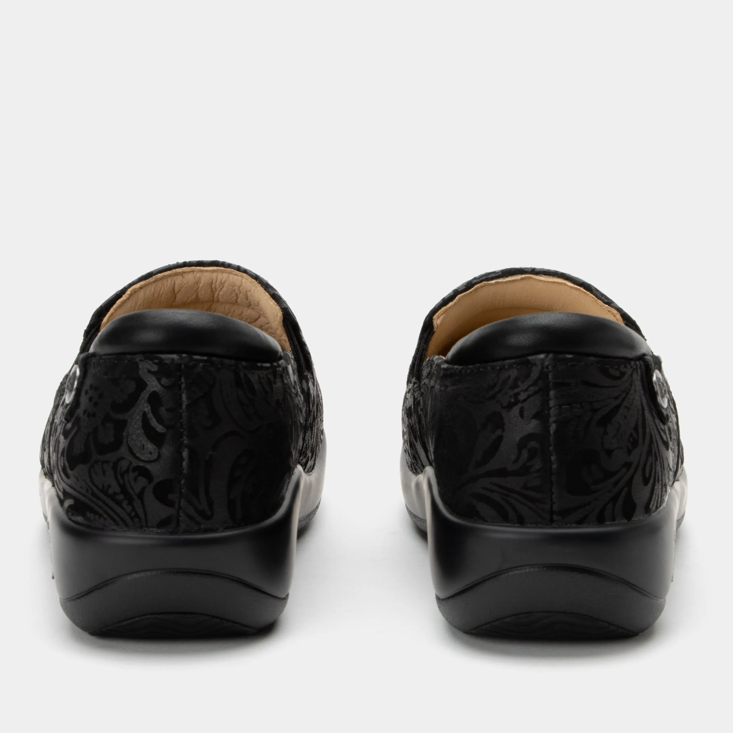 Keli Black Embossed Paisley Professional Shoe