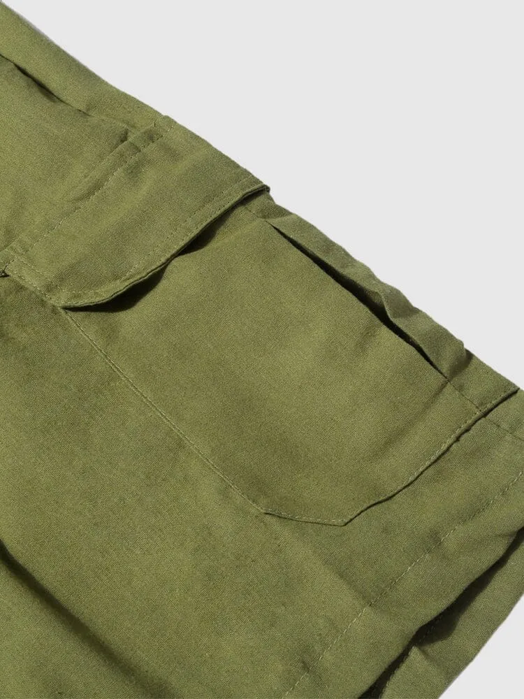 Linen Style Pants With Pockets