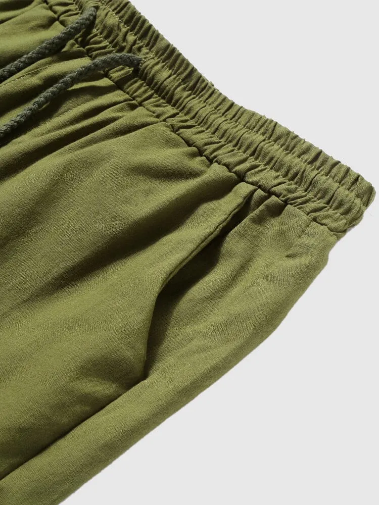 Linen Style Pants With Pockets