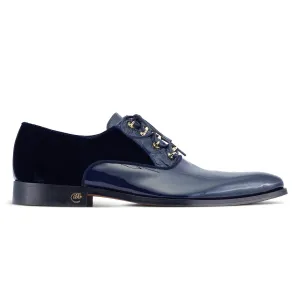 Mauri Tycoon 4993 Men's Shoes Wonder Blue Alligator/ Velvet / Patent Leather Formal / Dress Oxfords (MA5476)