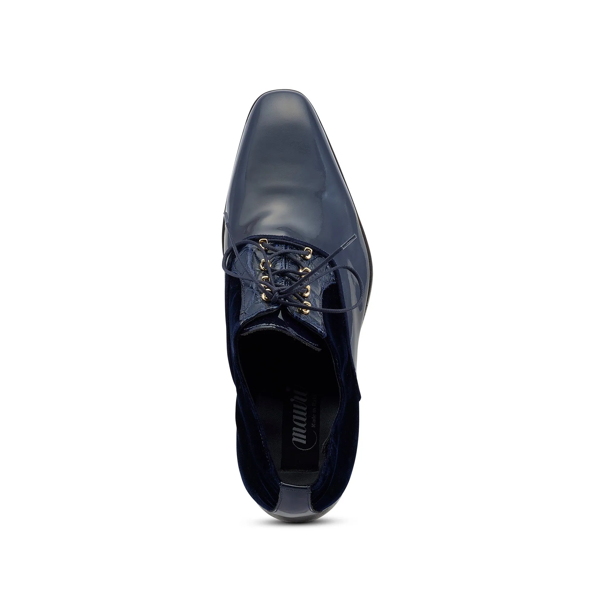 Mauri Tycoon 4993 Men's Shoes Wonder Blue Alligator/ Velvet / Patent Leather Formal / Dress Oxfords (MA5476)