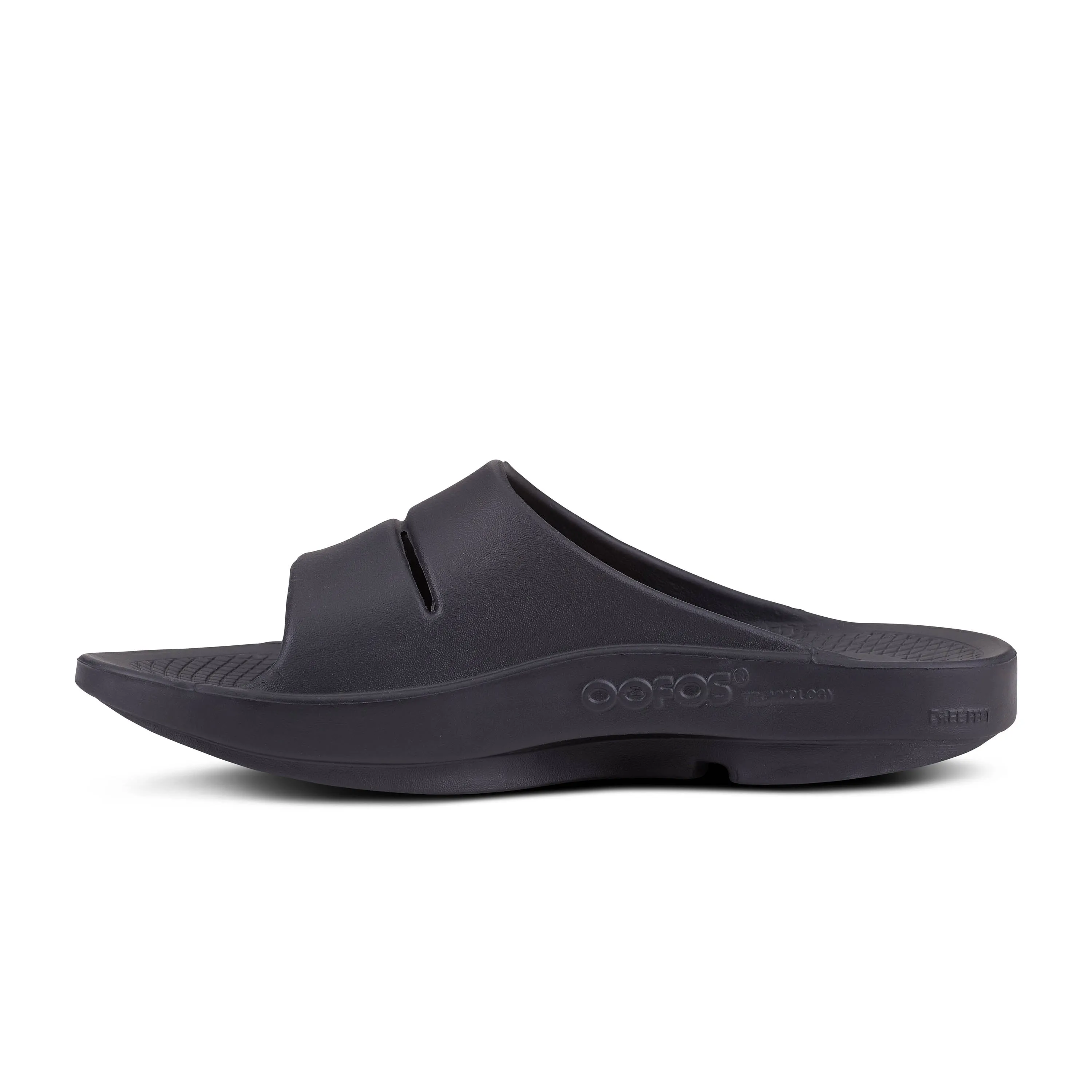 Men's Oofos OOahh Sport Slide Sandal Color: Black Matte