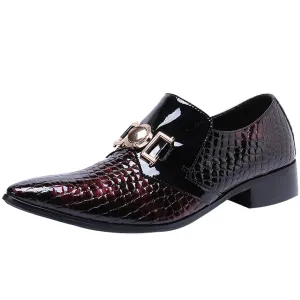 Mens Patent Pointed Slip On Foraml Oxfords