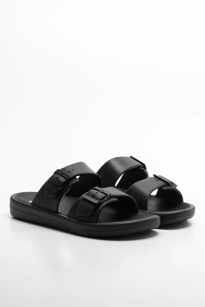 Moulded Double Band Slide Black