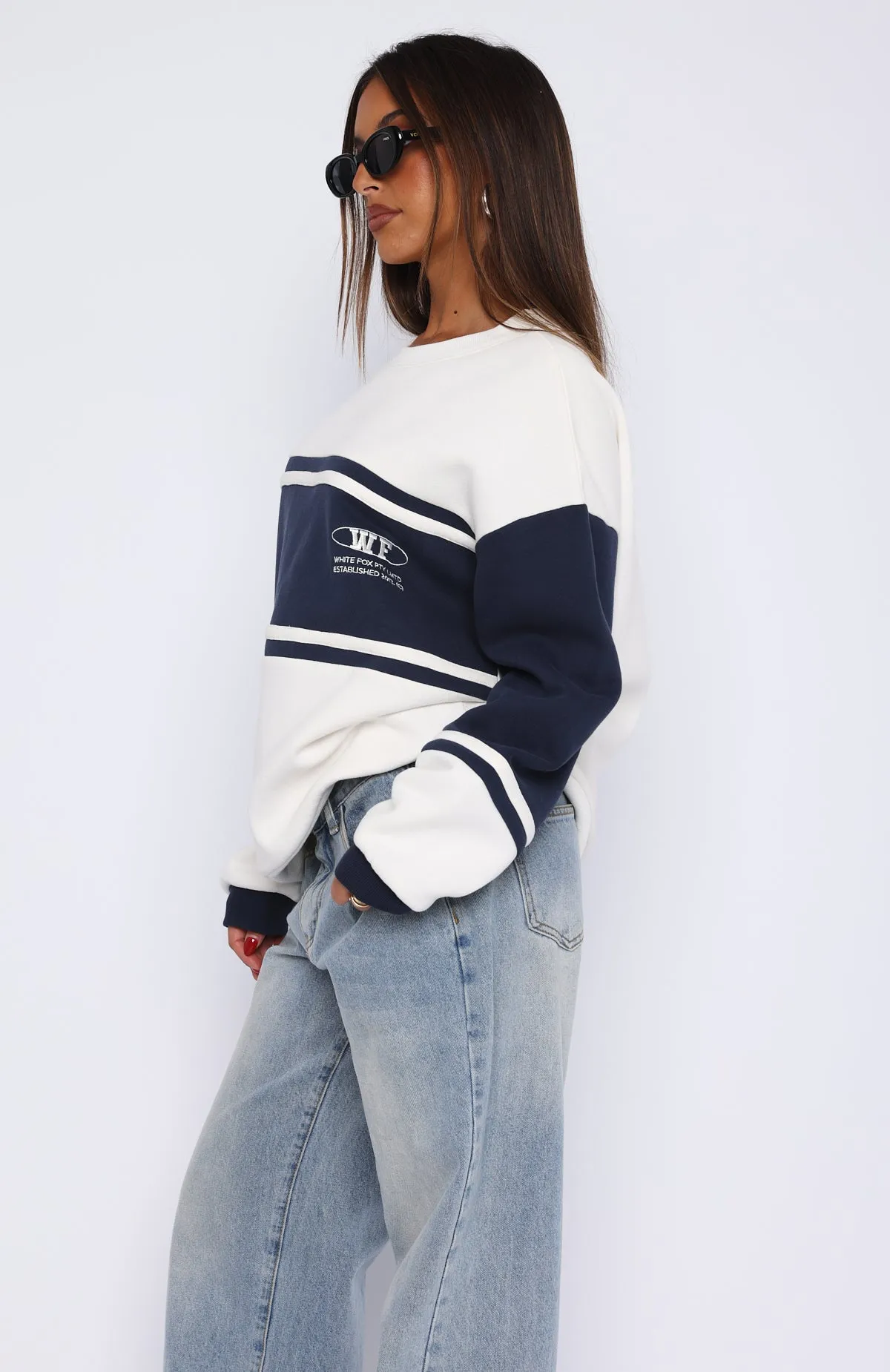 Moving Forward Oversized Sweater White